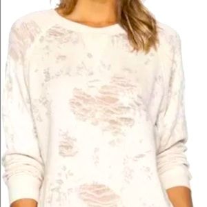 Sold!!!IRO Jeans Garence Distressed Burnout Light Blush Pink Sweater Pullover